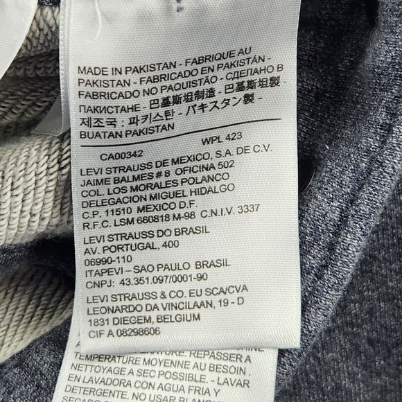 Levis Mens Large Knit Trucker Jacket Blue Heathered Sweatshirt Denim Style - Picture 8 of 13